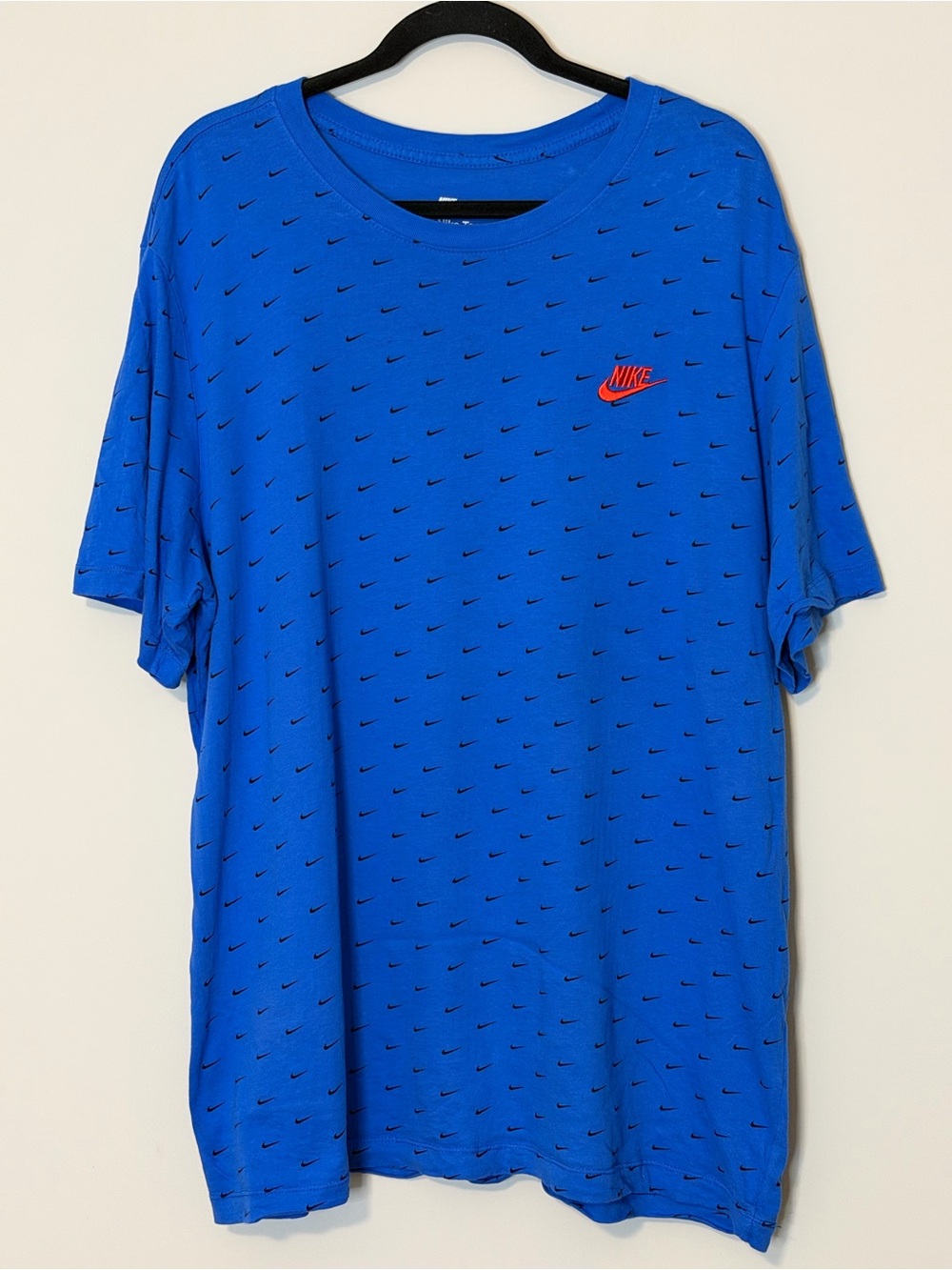 Nike The Nike Tee Blue Allover Swoosh T-Shirt Men’s XL Tall